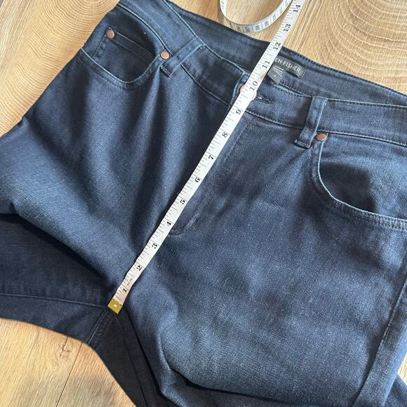 Eileen Fisher Organic Cotton Stretch Straight Ankle Jean Utility Blue 4 - Picture 7 of 8